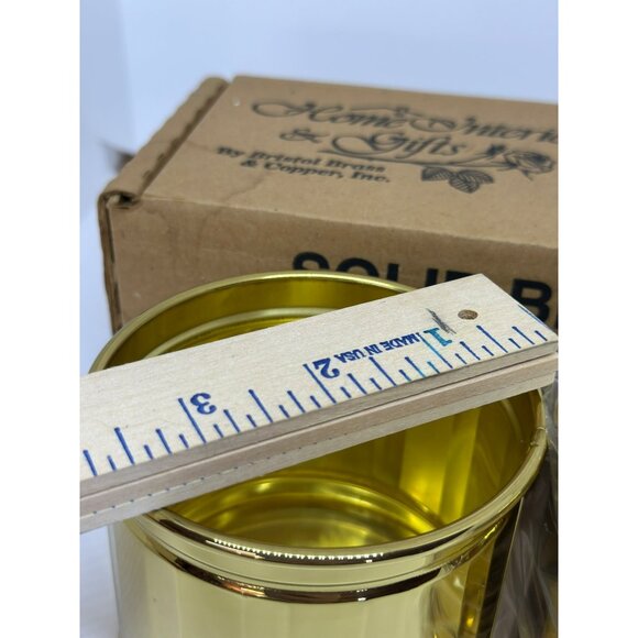 VTG Home Interiors Solid Bristol Brass & Copper 3.25" Decorative Container Pot - Picture 7 of 8